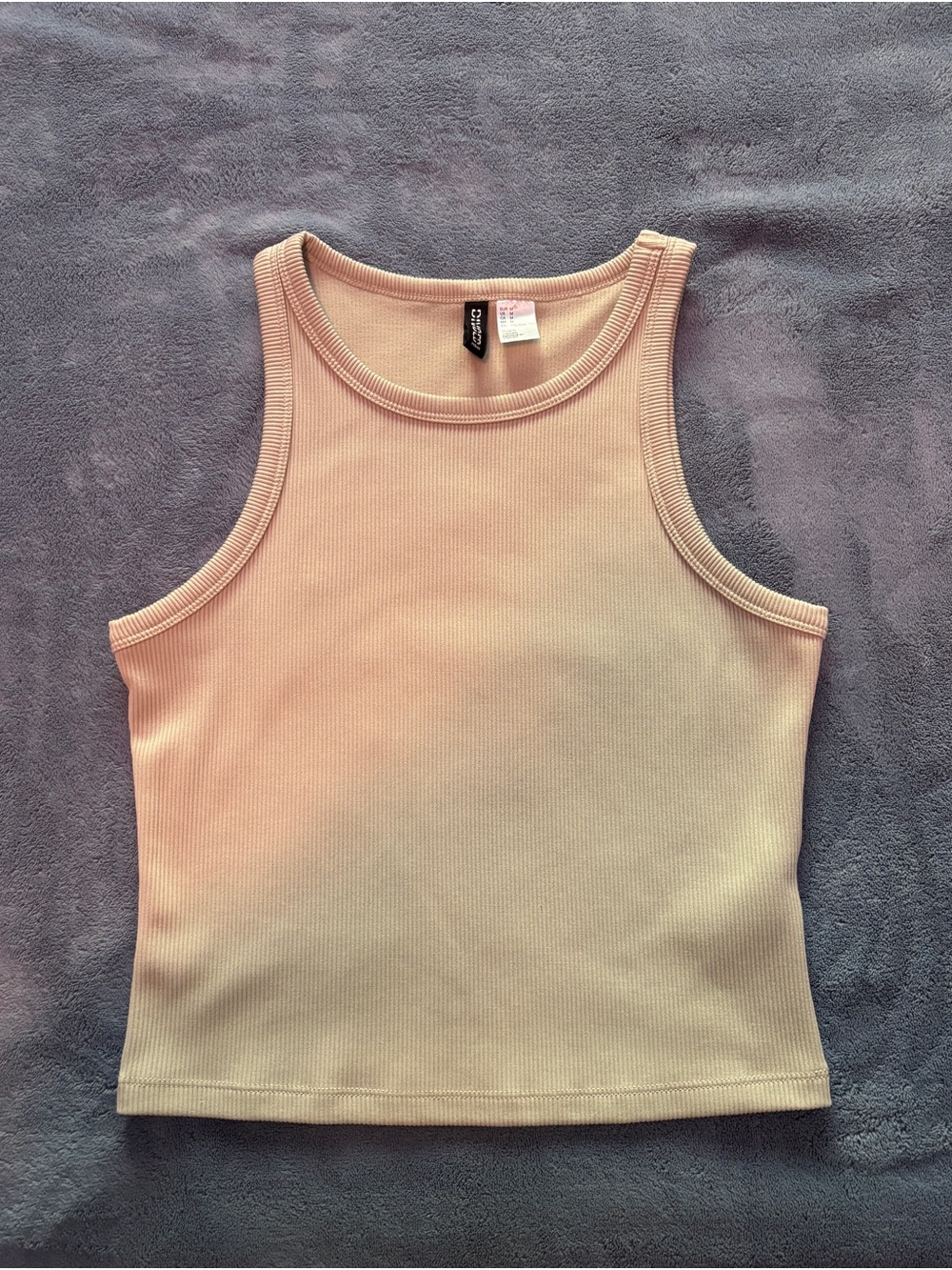 Divided Ribbed Tank Top - Cream